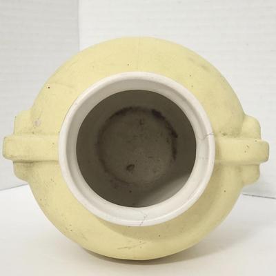 Coors Pottery Vase Made in Colorado USA Pale Yellow Glaze Marked C003 Mid Century American Art Pottery