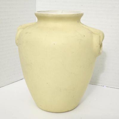 Coors Pottery Vase Made in Colorado USA Pale Yellow Glaze Marked C003 Mid Century American Art Pottery