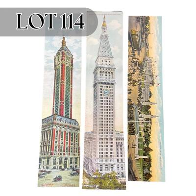 -114- POSTCARD | Vintage Folding Sky Scraper Postcards
