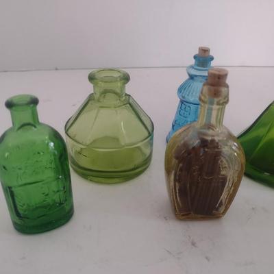 Collection of Miniature Color Glass Bottles