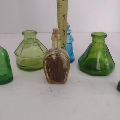 Collection of Miniature Color Glass Bottles