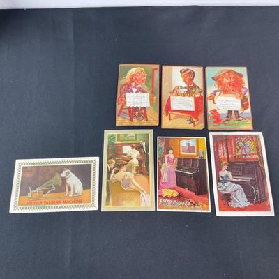 -122- EPHEMERA | Vintage Piano Postcards & Advertisements