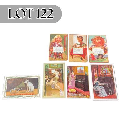 -122- EPHEMERA | Vintage Piano Postcards & Advertisements