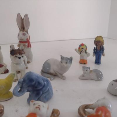 Collection of Miniature Ceramic Figurines Mostly Vintage Japan