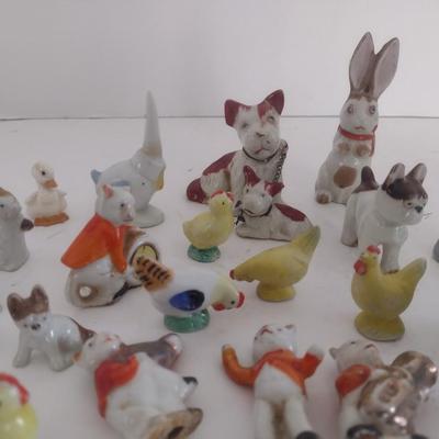 Collection of Miniature Ceramic Figurines Mostly Vintage Japan