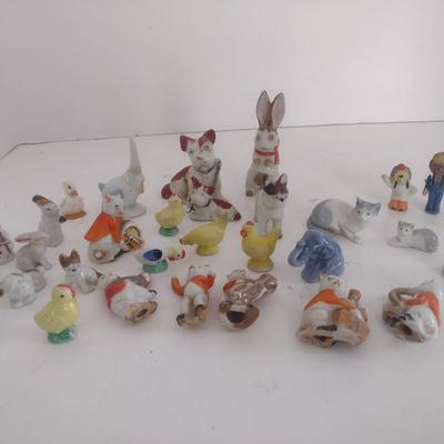 Collection of Miniature Ceramic Figurines Mostly Vintage Japan