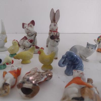 Collection of Miniature Ceramic Figurines Mostly Vintage Japan