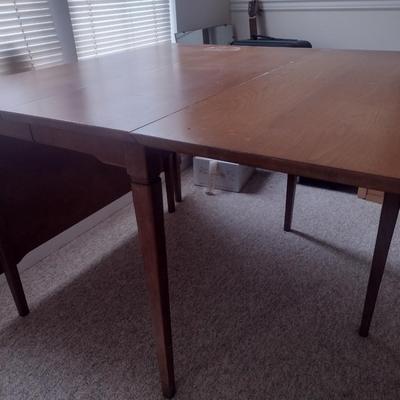 Vintage Solid Wood Gateleg Drop Leaf Harvest Table
