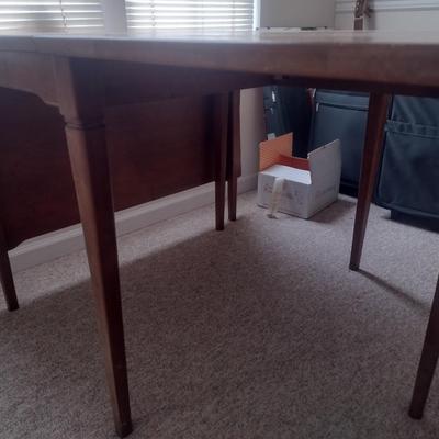 Vintage Solid Wood Gateleg Drop Leaf Harvest Table