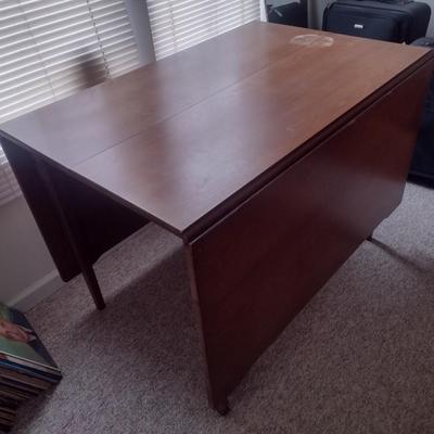 Vintage Solid Wood Gateleg Drop Leaf Harvest Table