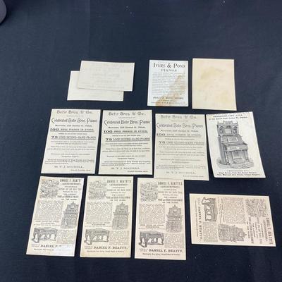 -124- EPHEMERA | Vintage Piano Cards & Advertisements