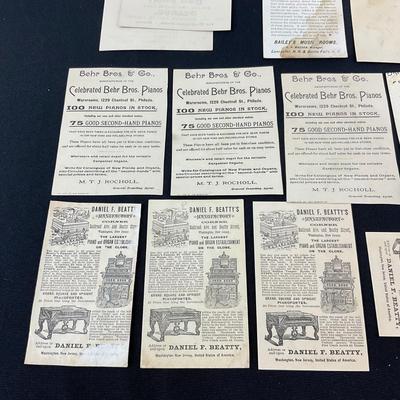 -124- EPHEMERA | Vintage Piano Cards & Advertisements