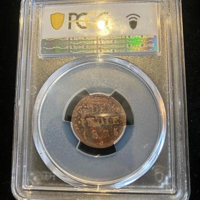 1825 PCGS Genuine 'Boston Tea Party' Dutch East Indies Copper Duit – Colonial History Coin!