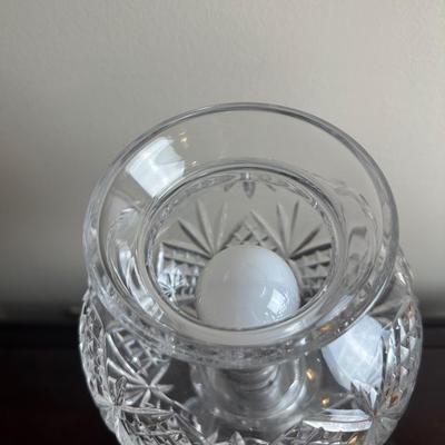 Cut Glass Table Lamp with Removable Hurricane Shade
