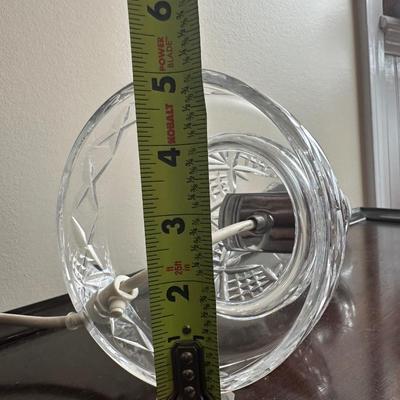 Cut Glass Table Lamp with Removable Hurricane Shade