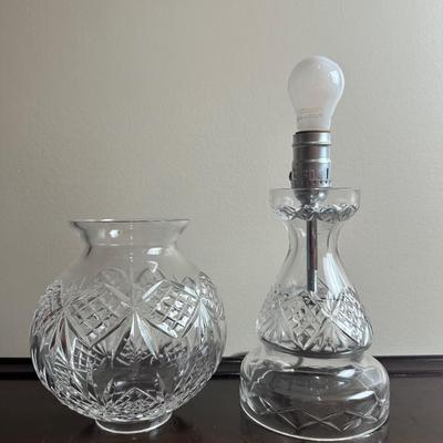 Cut Glass Table Lamp with Removable Hurricane Shade