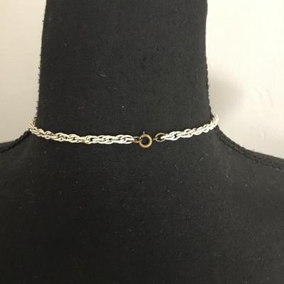 Vintage white enamel statement necklace