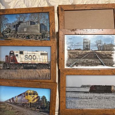 Framed train pictures