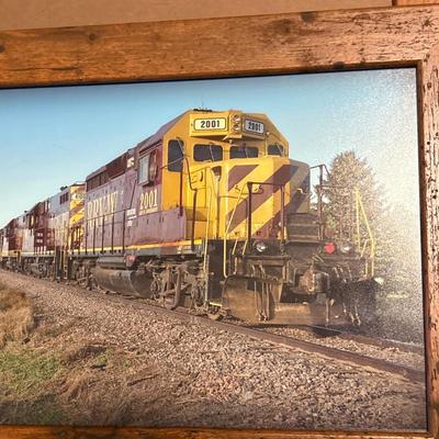 Framed train pictures