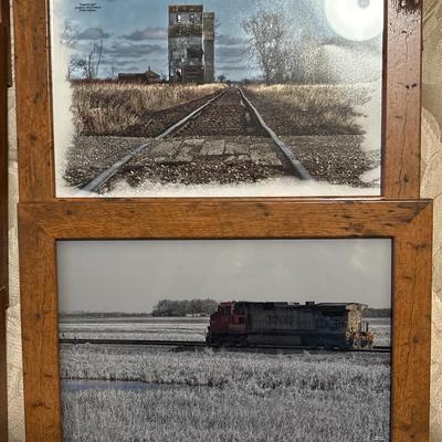Framed train pictures