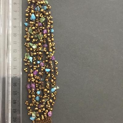 Cute multicolored gemstone in Crystal Bead bracelet