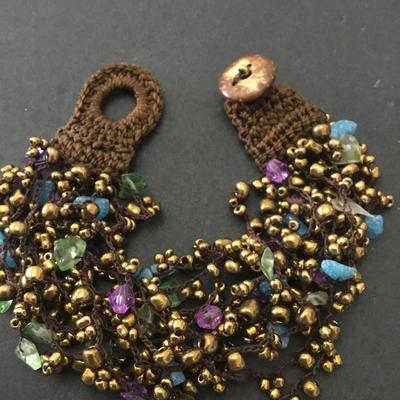 Cute multicolored gemstone in Crystal Bead bracelet