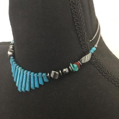 Beautiful caller photo turquoise stone & hematite