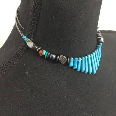 Beautiful caller photo turquoise stone & hematite