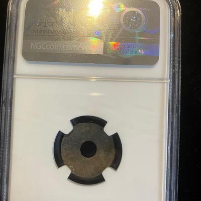 1658-1805 Palembang Pitis – NGC Genuine 'PIRATE MONEY' Skull Slab – Real Pirate Booty Coin!