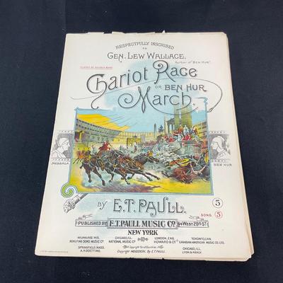 -147- E.T. PAULL | Chariot Race Or Ben Hur March | By E.T. Paull | Sheet Music | Damaged