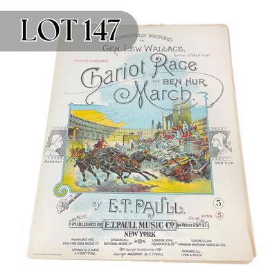 -147- E.T. PAULL | Chariot Race Or Ben Hur March | By E.T. Paull | Sheet Music | Damaged