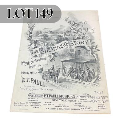-149- E.T. PAULL | The Strangers Story Or Why Do Our Loved Ones Leave Us | By E.T. Paull | Sheet Music