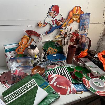 638 Large Lot of Vintage Football Party Supplies