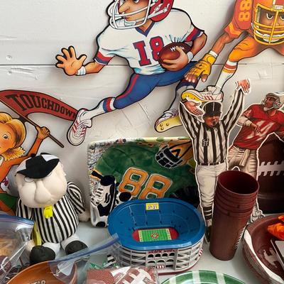 638 Large Lot of Vintage Football Party Supplies