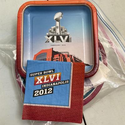 639 Large lot of Vintage SUPER BOWL Party Supplies