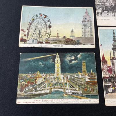 -155- POSTCARDS | Assortment Of Coney Island Postcards | Glitter