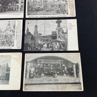 -156- POSTCARDS | Assortment Of Black & White Coney Island Postcards