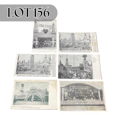 -156- POSTCARDS | Assortment Of Black & White Coney Island Postcards