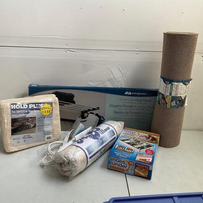 645 New In Package Wall Shelf, Pillow, Shelf Liner, Rug Mat