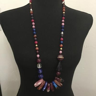 Very nice Chicos acrylic, bead, multicolored statement, necklace