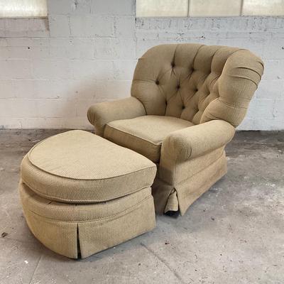 596 Upholstered Arm Chair with Matching Ottoman