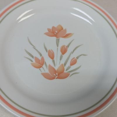 Corelle Peach Floral Dishes Set Of 19