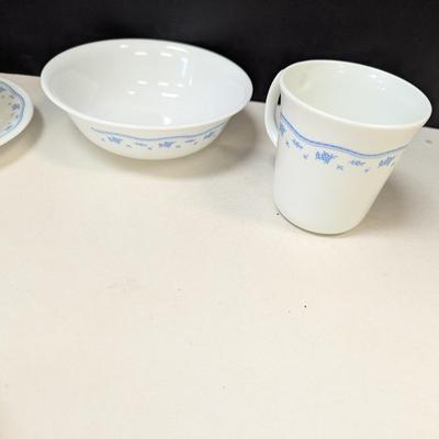 Vintage Corning Corelle "Morning Blue" China Set Of 28