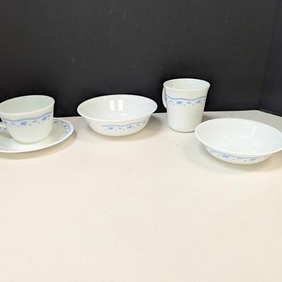 Vintage Corning Corelle "Morning Blue" China Set Of 28