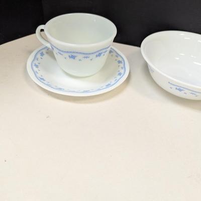 Vintage Corning Corelle "Morning Blue" China Set Of 28