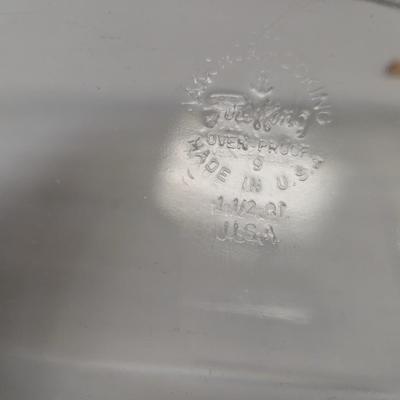 Vintage Pyrex Lemon Yellow Refrigerator Dish w/ Clear Ribbed Lid