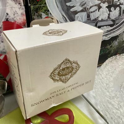 700 Large Lot of Glass Christmas Serving Pieces