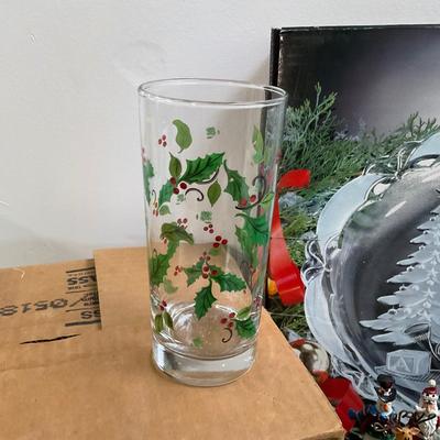 700 Large Lot of Glass Christmas Serving Pieces