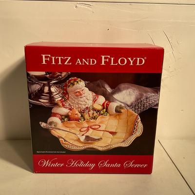 706 Fitz and Floyd Winter Holiday Santa Server