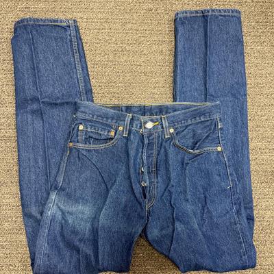 Sale Photo Thumbnail #411: Pre-washed to a slightly faded medium blue color.  Good condition.